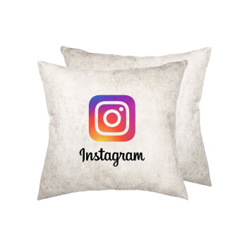 Instagram, Μαξιλάρι καναπέ Δερματίνη Γκρι 40x40cm με γέμισμα