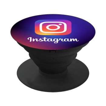 Instagram, Pop Socket Μαύρο Βάση Στήριξης Κινητού στο Χέρι