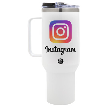 Instagram, Mega Tumbler με καπάκι, διπλού τοιχώματος (θερμό) 1,2L