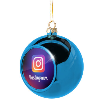 Instagram, Χριστουγεννιάτικη μπάλα δένδρου Μπλε 8cm