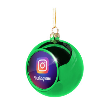 Instagram, Χριστουγεννιάτικη μπάλα δένδρου Πράσινη 8cm