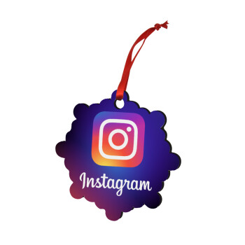 Instagram, Christmas ornament snowflake wooden 7.5cm