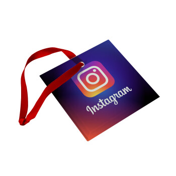 Instagram, Christmas ornament, glass square ornament 9x9cm