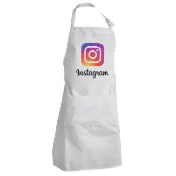 Instagram, Adult Chef Apron (with sliders and 2 pockets)