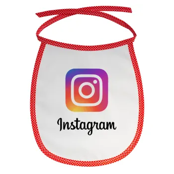 Instagram, Σαλιάρα μωρού αλέκιαστη με κορδόνι Κόκκινη