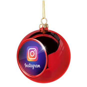 Instagram, Χριστουγεννιάτικη μπάλα δένδρου Κόκκινη 8cm