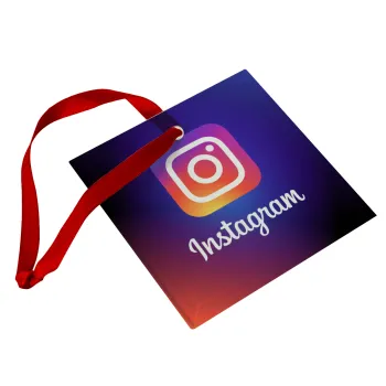 Instagram, Christmas ornament, glass square ornament 9x9cm