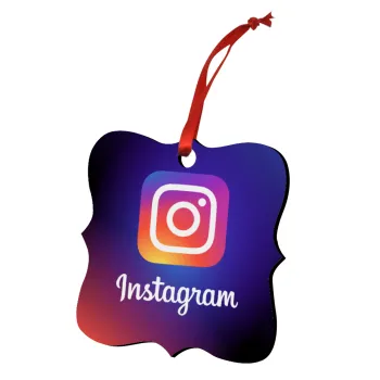 Instagram, Christmas ornament polygon wooden 7.5cm