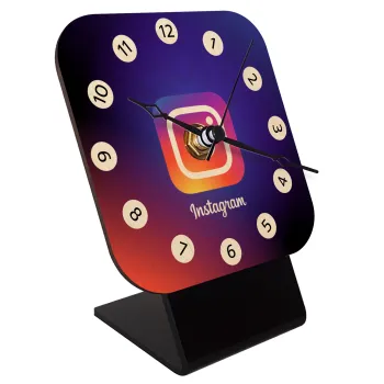 Instagram, Επιτραπέζιο ρολόι σε φυσικό ξύλο (10cm)