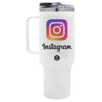 Instagram, Mega Tumbler με καπάκι, διπλού τοιχώματος (θερμό) 1,2L