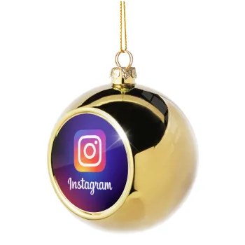 Instagram, Στολίδι Χριστουγεννιάτικη μπάλα δένδρου Χρυσή 8cm