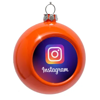 Instagram, Orange Christmas tree ornament bauble 8cm
