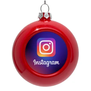Instagram, Red Christmas tree ornament bauble 8cm