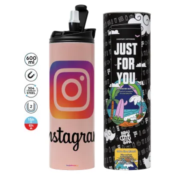 Instagram, Tumbler stainless steel PINK 600ml