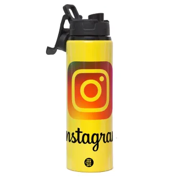 Instagram, Μεταλλικό παγούρι νερού με καπάκι ασφαλείας, αλουμινίου 850ml