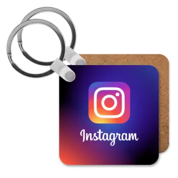 Instagram, Μπρελόκ Ξύλινο τετράγωνο MDF