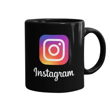 Instagram, Mug black, ceramic, 330ml