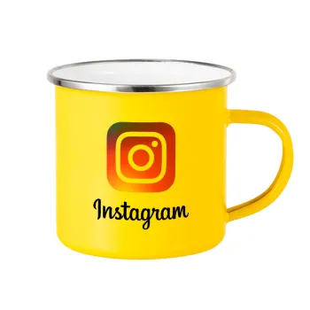 Instagram, Yellow Enamel Metallic Cup 360ml