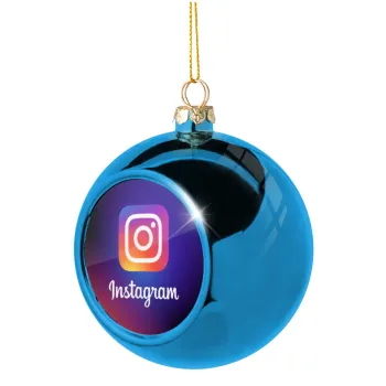 Instagram, Blue Christmas tree ball ornament 8cm