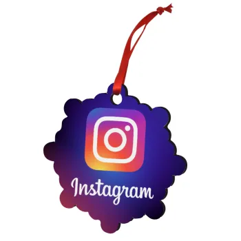 Instagram, Christmas ornament snowflake wooden 7.5cm