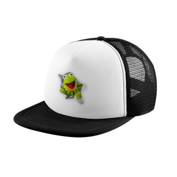 Kermit the frog, Καπέλο Ενηλίκων Soft Trucker με Δίχτυ Black/White (POLYESTER, ΕΝΗΛΙΚΩΝ, UNISEX, ONE SIZE)