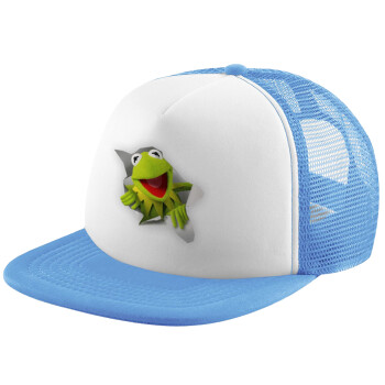 Kermit the frog, Καπέλο Soft Trucker με Δίχτυ Γαλάζιο/Λευκό