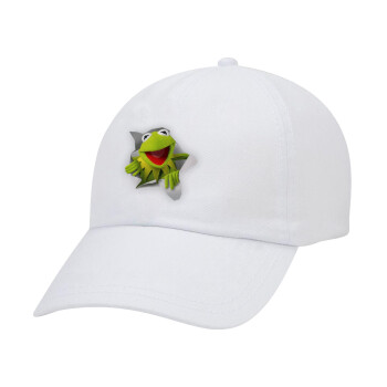 Kermit the frog, Καπέλο ενηλίκων Jockey Λευκό (snapback, 5-φύλλο, unisex)