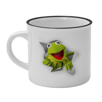 Kermit the frog, Κούπα κεραμική vintage Λευκή/Μαύρη 230ml