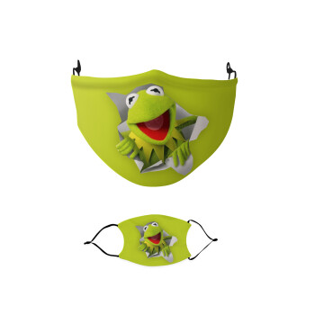 Kermit the frog, Μάσκα υφασμάτινη παιδική πολλαπλών στρώσεων με υποδοχή φίλτρου