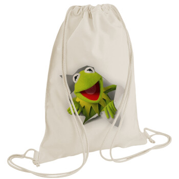 Kermit the frog, Τσάντα πλάτης πουγκί GYMBAG natural (28x40cm)