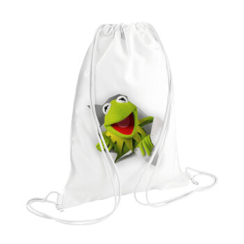 Kermit the frog, Τσάντα πλάτης πουγκί GYMBAG λευκή (28x40cm)
