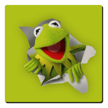 Kermit the frog, Τετράγωνο μαγνητάκι ξύλινο 6x6cm