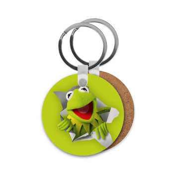 Kermit the frog, Μπρελόκ Ξύλινο στρογγυλό MDF Φ5cm