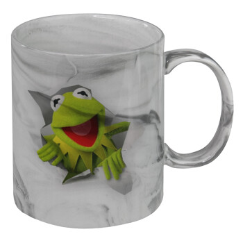 Kermit the frog, Mug ceramic marble style, 330ml