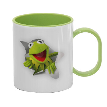 Kermit the frog, Κούπα (πλαστική) (BPA-FREE) Polymer Πράσινη για παιδιά, 330ml