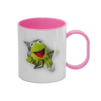 Kermit the frog, Κούπα (πλαστική) (BPA-FREE) Polymer Ροζ για παιδιά, 330ml