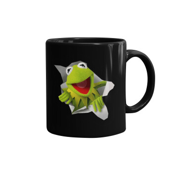 Kermit the frog, Mug black, ceramic, 330ml