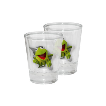 Kermit the frog, Σφηνοπότηρα γυάλινα 45ml διάφανα (2 τεμάχια)