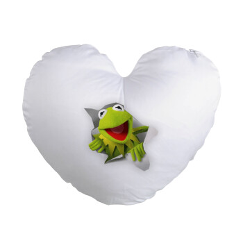 Kermit the frog, Μαξιλάρι καναπέ καρδιά 40x40cm περιέχεται το  γέμισμα