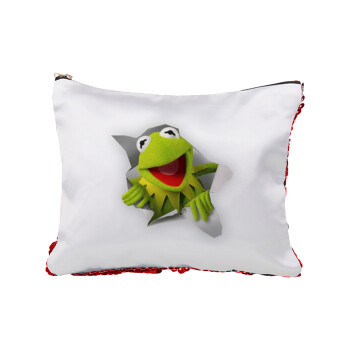 Kermit the frog, Τσαντάκι νεσεσέρ με πούλιες (Sequin) Κόκκινο