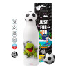 Soccer Metal mug thermos, double wall, 550ml