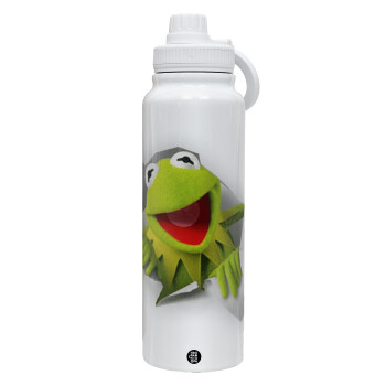 Kermit the frog, Θερμός 1L Ανοξείδωτο με Βάση Κινητού & Διπλά Τοιχώματα