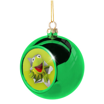 Kermit the frog, Χριστουγεννιάτικη μπάλα δένδρου Πράσινη 8cm