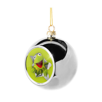 Kermit the frog, Silver 8cm Christmas tree ball ornament