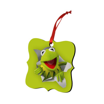 Kermit the frog, Christmas ornament polygon wooden 7.5cm