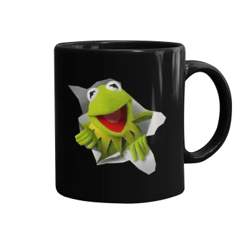 Kermit the frog, Κούπα Μαύρη, κεραμική, 330ml