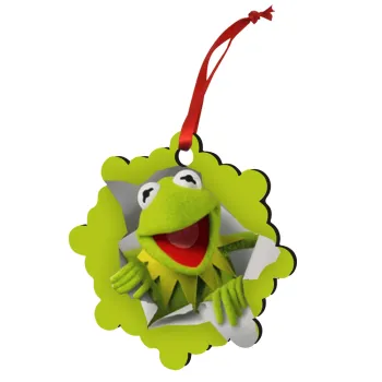 Kermit the frog, Στολίδι Χριστουγεννιάτικο στολίδι snowflake ξύλινο 7.5cm