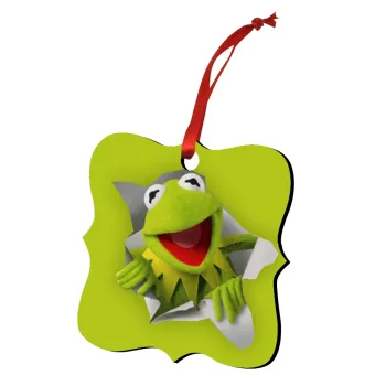Kermit the frog, Στολίδι Χριστουγεννιάτικο στολίδι polygon ξύλινο 7.5cm