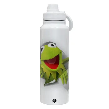 Kermit the frog, Θερμός 1L Ανοξείδωτο με Βάση Κινητού & Διπλά Τοιχώματα