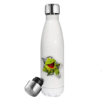 Kermit the frog, Metal mug thermos White (Stainless steel), double wall, 500ml